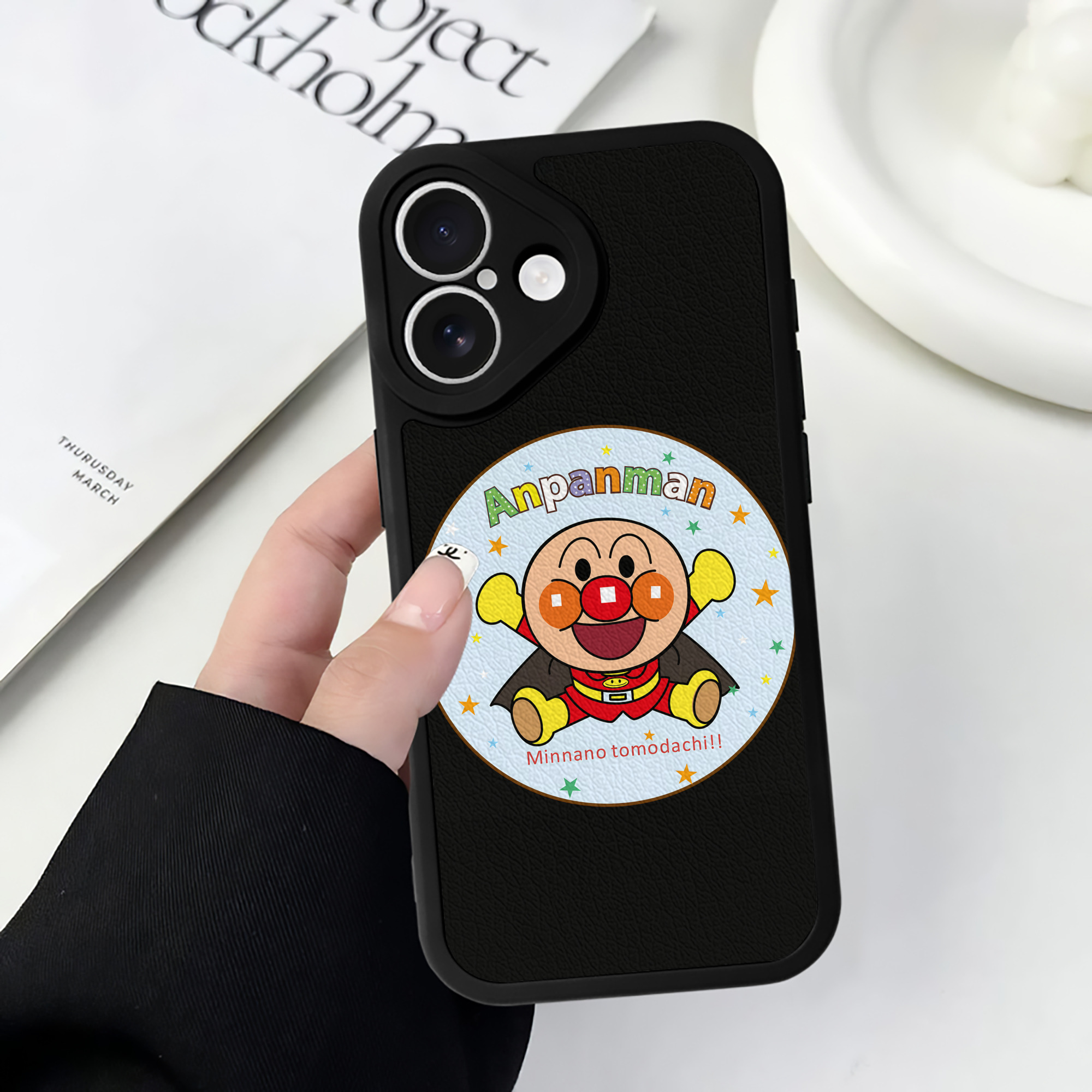 （画像用） アンパンマン Anpanman 【iPhone 16シリーズ対応】シリコンスマホケース（レザー調） 材質：シリコン